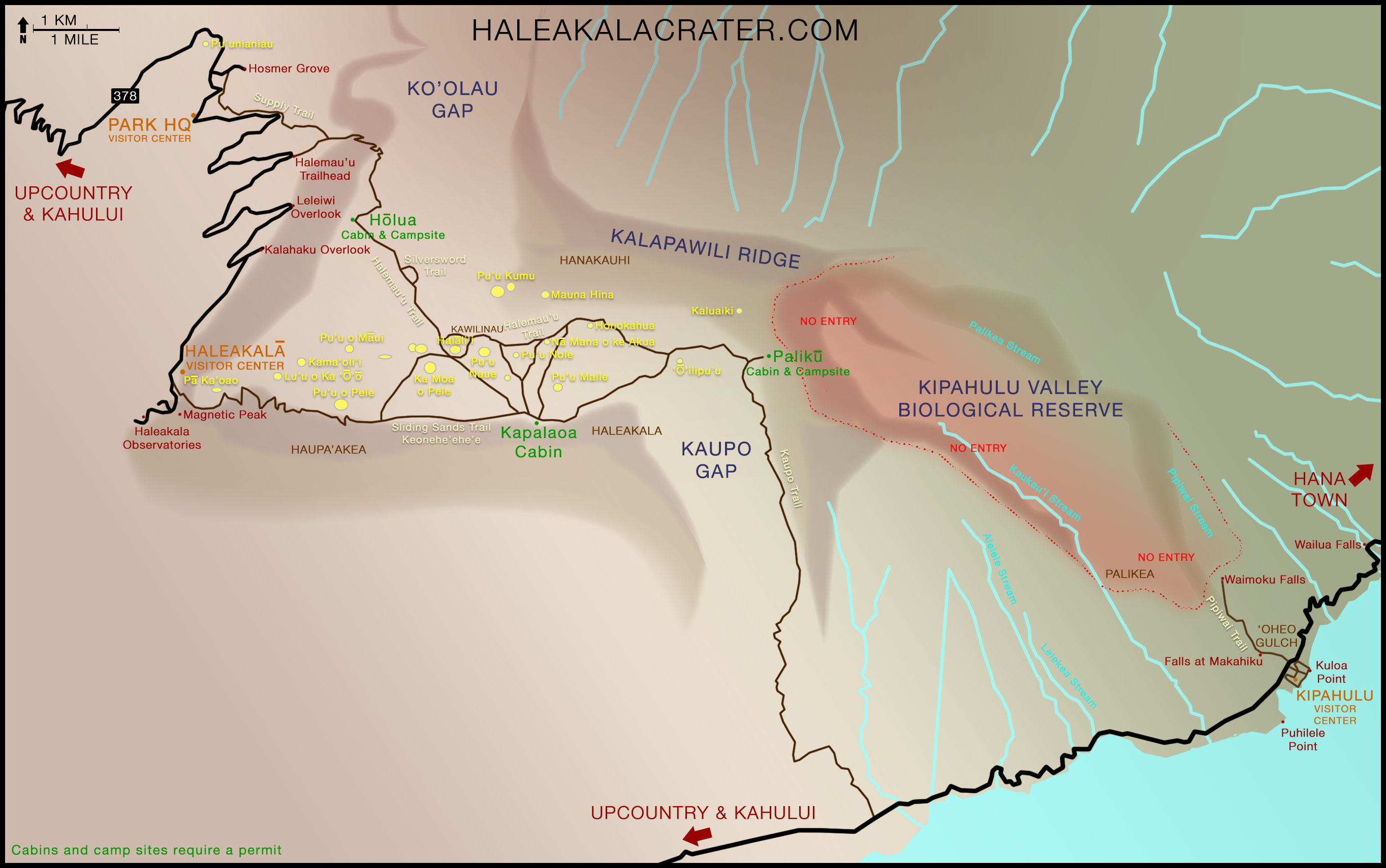 haleakala national park map